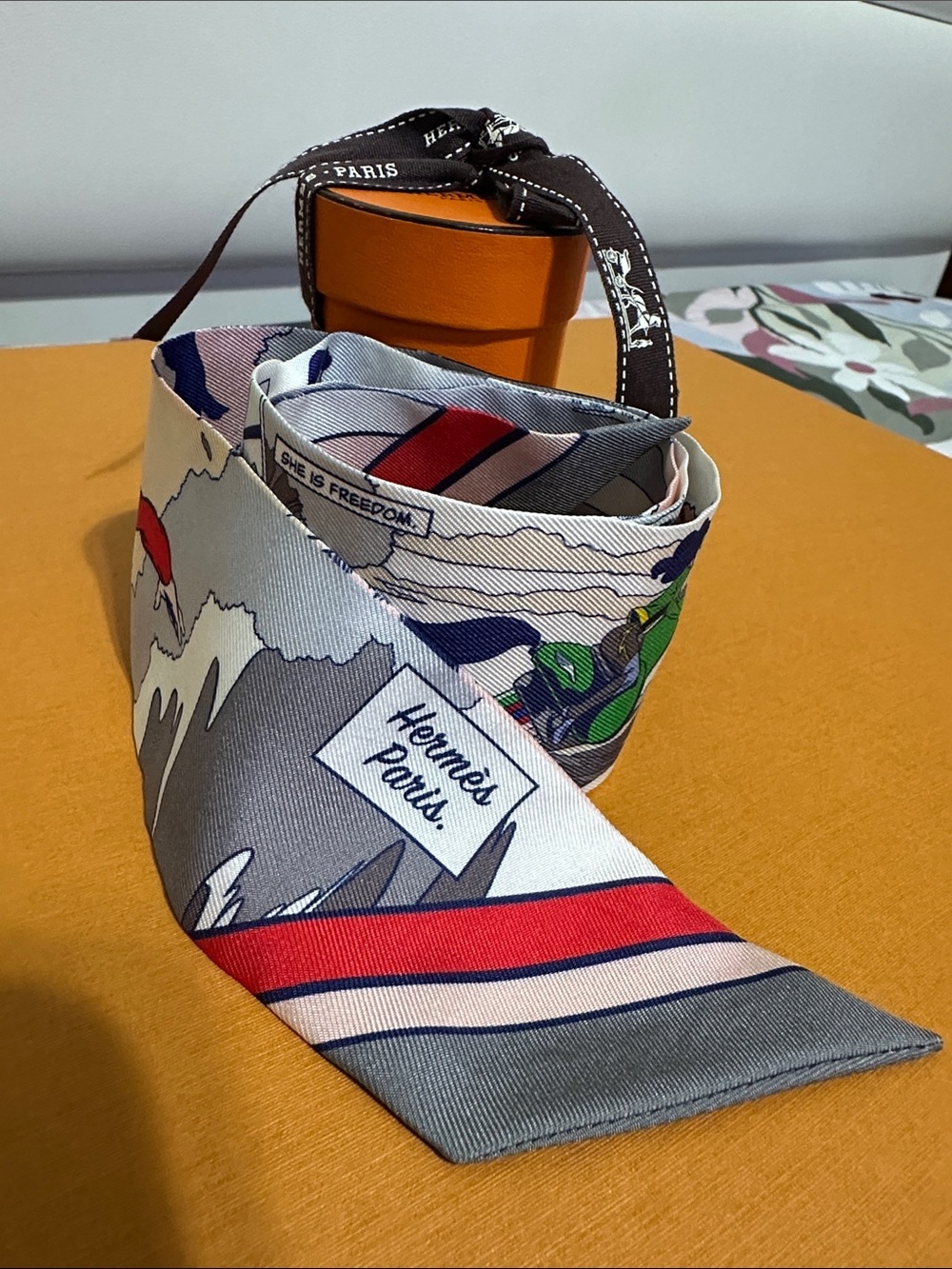 Hermes Multicolor Silk Twilly